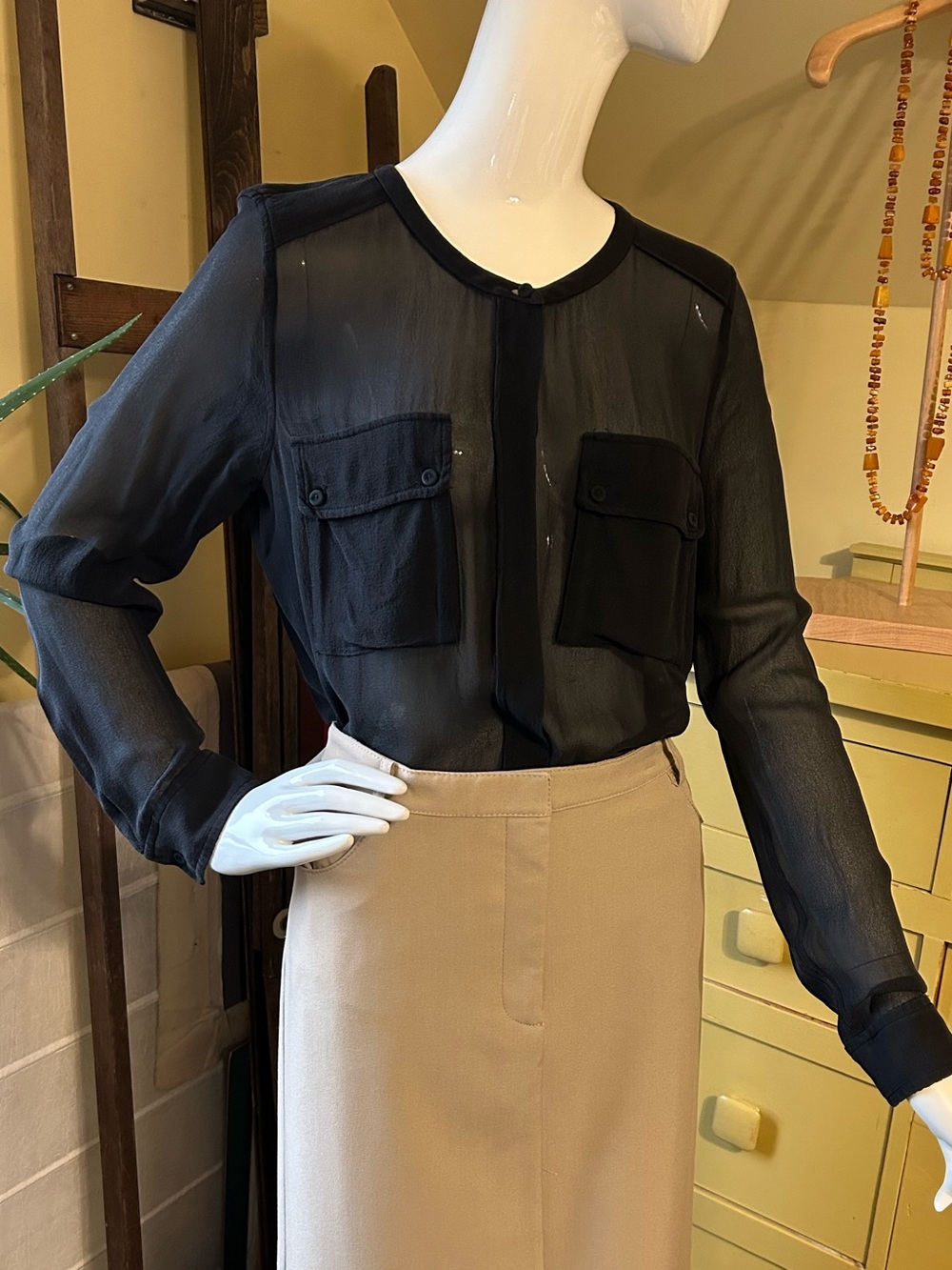 Wilfred Black Silk Blouse